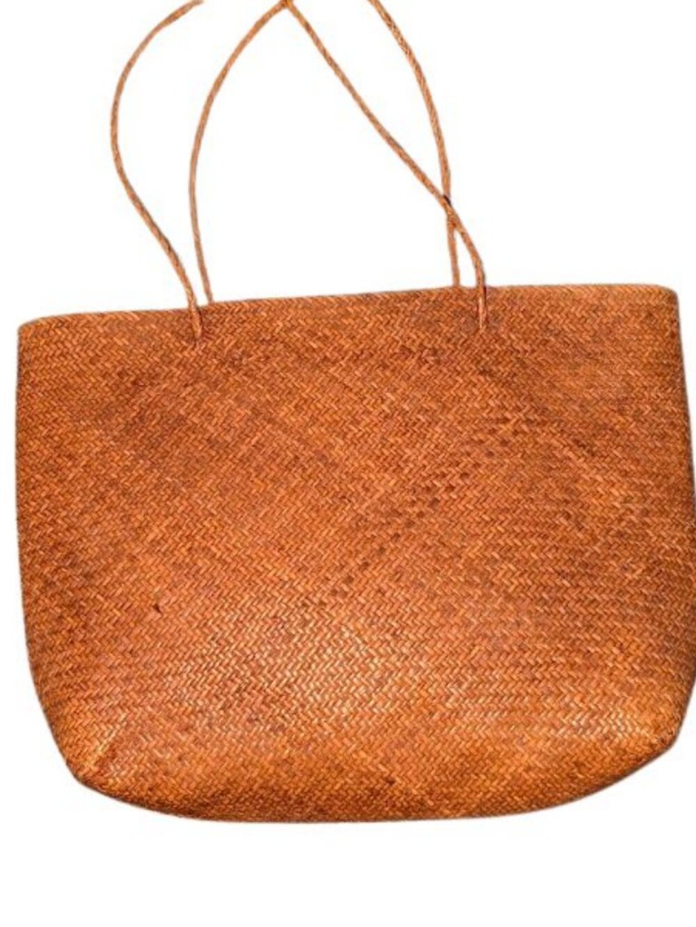 VTG Handwoven Rattan Handbag Tote Boho Sea grass Large Basket Shoulder Bag Purse